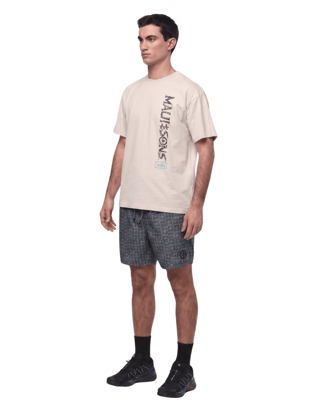 Maui and Sons Carved Plaid Men's Swim Trunks | Classic Storm Quick Drying Pool Shorts Inspired by California Surf Culture & Designed for Everyday Comfort
