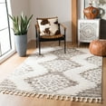thumbnail image 2 of SAFAVIEH Moroccan Tassel Shag Desmond Area Rug, Ivory/Brown, 5'3" x 7'6", 2 of 7