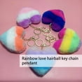 thumbnail image 4 of Sonducket LLavero de piel de corazón de iris, accesorios femeninos, llaveros de moda, colgantes hechos a mano, pareja colorida encantadora Accesorios de disfraces arcoiris1 Sonducket AP014345-01, 4 of 6