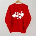 thumbnail image 2 of Valentine's Sweatshirt for Women 2026 Love Heart Graphic Crewneck Long Sleeve Tops Valentines Sweatshirt Red XL, 2 of 4