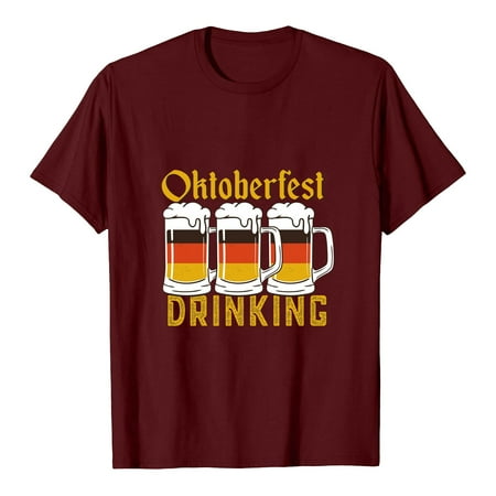 

Victorian Blouse Women Blouse Oktoberfest Round-Neck T-Shirt Summer Letter Print Short Sleeve Men s Women s Tops Tshirts Shirts for Women Red S