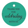 thumbnail image 1 of 100 Pcs Personalized Round Paper Tags - Thank You For Celebrating With Us Wedding Favor Gift Hang Tags Circle, 1 of 1