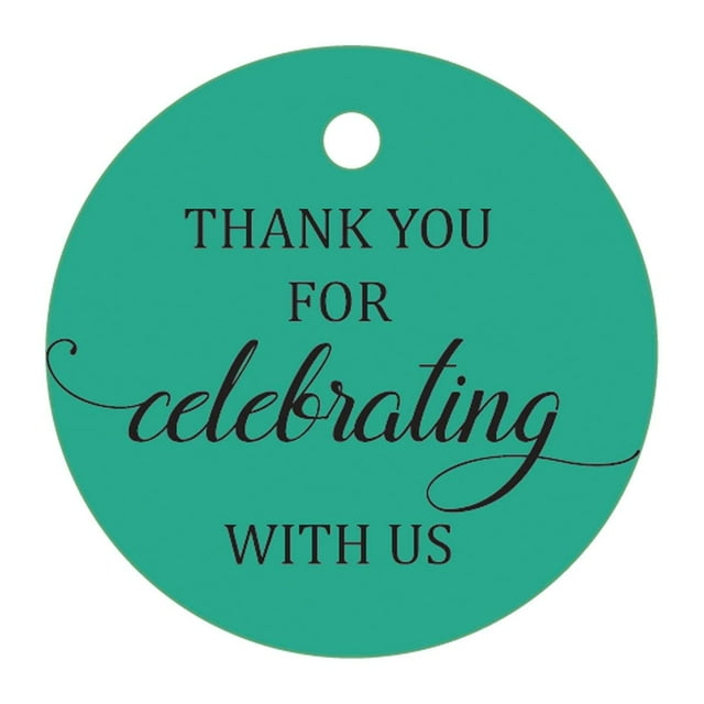 100 Pcs Personalized Round Paper Tags - Thank You For Celebrating With Us Wedding Favor Gift Hang Tags Circle