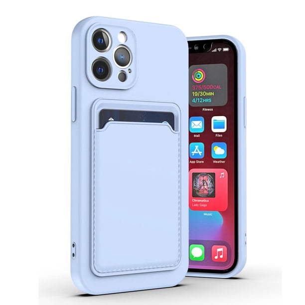 Funda tipo billetera de silicona líquida para iPhone 12 13 mini 11 14 Pro Max, funda con ranura para tarjetero para iPhone XR Xs 8 Plus, funda de bolsillo delgada Tan Jianjun unisex
