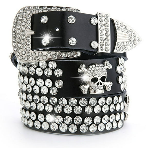 Yokua Bling for Rhinestone Belts for Women Crystal Cowboy Girls Jeans Belt