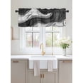 thumbnail image 2 of Valances for Windows Black White Rod Pocket Cafe Window Treatments Valance Curtains for Kitchen Bathroom Laundry Basement Windows 60"x14", 2 of 9