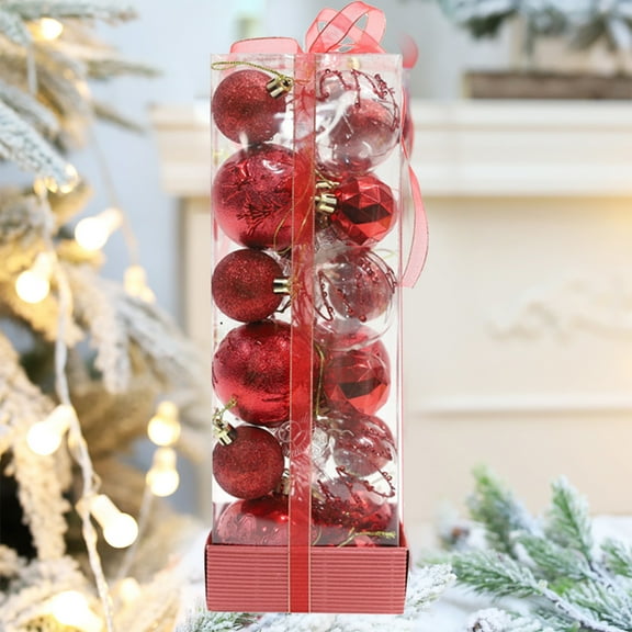 Dmlowu 24pcs Christmas Ball Ornaments, 2.36" Glittering Christmas Ornaments Ball for Xmas Tree, Shatterproof Christmas Balls for Holiday Party Wedding Christmas Decocrations