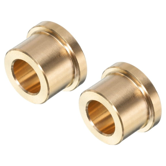 2 Pack Flange Sleeve Bearings 3/8" Bore x 5/8" OD x 1/2" Length x 3/4" Flange Dia, Self-Lubricating Brass Bushing