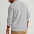thumbnail image 3 of Diufon Long Sleeve Shirts for Men Casual Knitted Button Down Crewneck Sweatshirt Trendy Classic Pullover Tops, 3 of 6