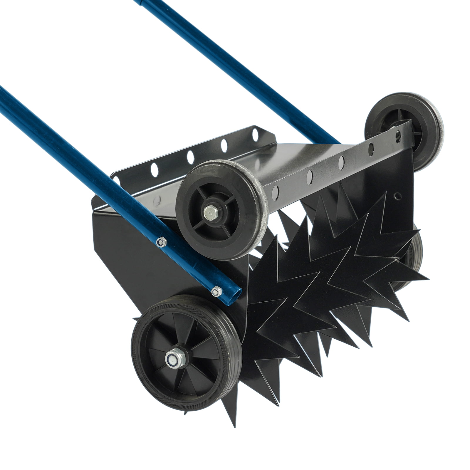 Ktaxon 19" Heavy Duty Star Spike Aerator with Weight Tray & U-Handle for Lawn & Garden, Black & Blue