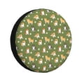 thumbnail image 1 of Fotbe Shiba Inu Dog And Flower Funda de Llanta de Repuesto con Estampado, Engrosada, Ajuste Universal para Jeep, Remolque, RV, SUV, Camión-15 inch, 1 of 6