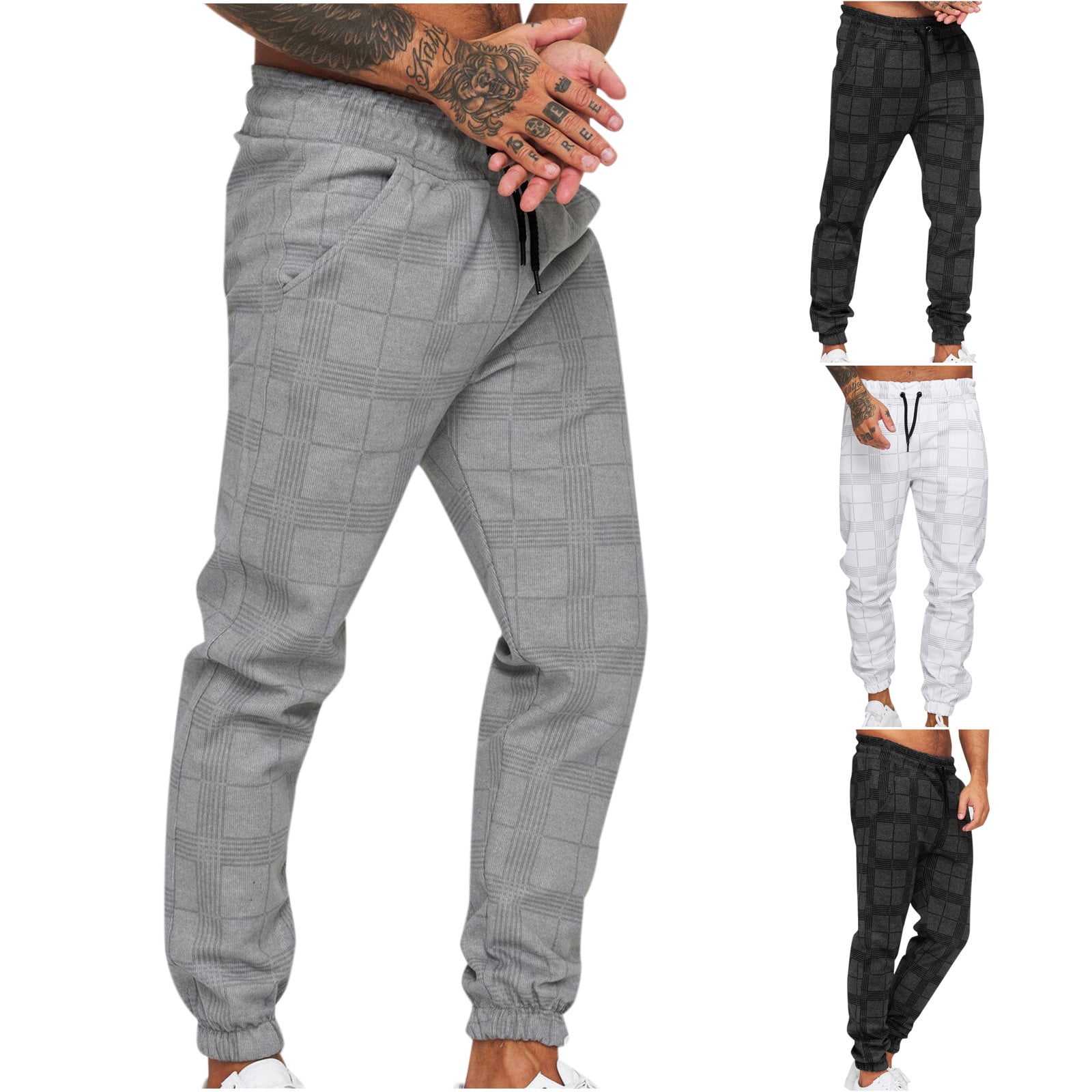 Dezsed Mens Chinos Casual Pants Slim Fit Stretch Plaid Dress Pants  Clearance Men's Square Plaid 3D Digital Printing Striped Fitness Casual  Pants Light ...