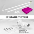 thumbnail image 2 of G128 Combo Pack: 6 Feet Tangle Free Spinning Flagpole (White) Solid Pink Flag 3x5 ft Printed 150D Brass Grommets (Flag Included) Aluminum Flag Pole, 2 of 9