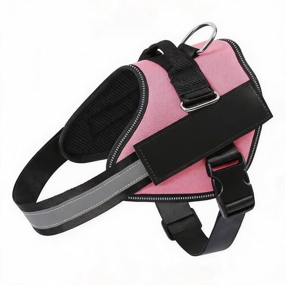 Velmysta Dog Harness, No Pull & Reflective Pet Vest, Easy Control Handle, Soft & Breathable Padded Pet Harness with Handle for Cats or Dogs,With Hook‑and‑loop Fastener,XS,Pink