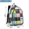 thumbnail image 2 of FORMRS Unisex School Backpack 17" Student Travel Bag with Laptop Compartment, Gray Checkered Pattern, 2 of 7