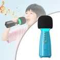 thumbnail image 4 of Micrófono de con Bluetooth, sistema dinámico Dual, altavoz portátil de 1 canal, grabador para fiestas, adultos, adolescentes, niñas y Azul perfke Micrófono de Karaoke, 4 of 9