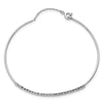 thumbnail image 2 of Sterling Silver Rhodium-plated Polished and Textured CZ Cuff with Safety Chain Bracelet, 2 of 3
