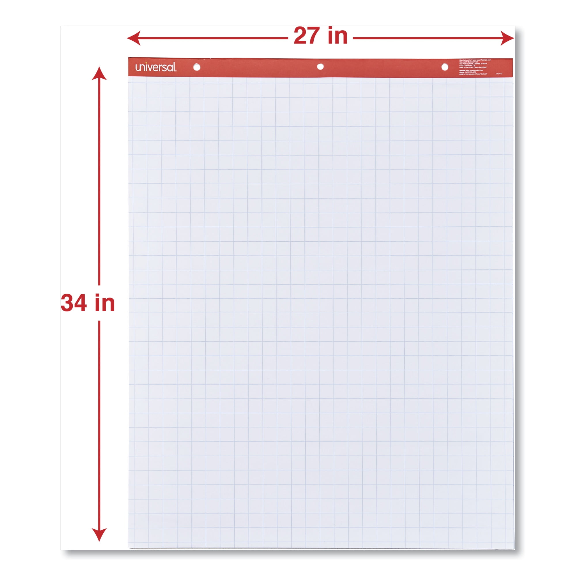 Universal Easel Pads/Flip Charts, 27 x 34, White, 50 Sheets, 2/Carton -UNV35602