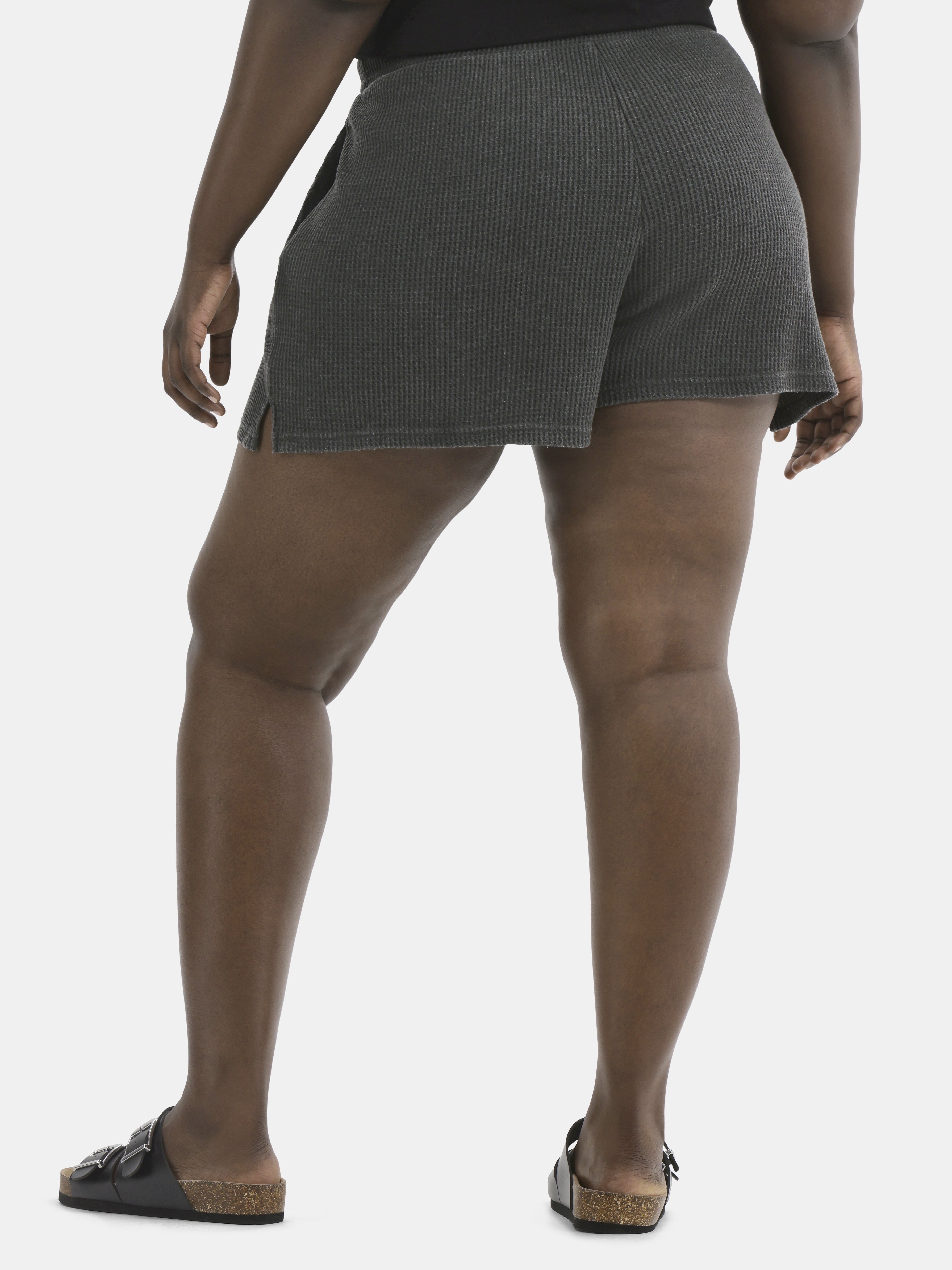 Terra & Sky Women's Plus Waffle Shorts, Sizes 0X-4X