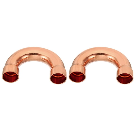 Uxcell 3/4" ID Copper Pipe Fittings, 2 Pcs 180 Degree Return Bend Copper Pipe Sweat Welding Solder Connection for HVAC