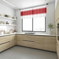 thumbnail image 4 of Red Solid Color Texture Valance Curtains for Kitchen/Living Room/Bathroom/Bedroom Window, Rod Pocket Small Topper Half Short Window Curtains Voile Sheer Scarf, Simple Red Stripes 54"x18", 4 of 8