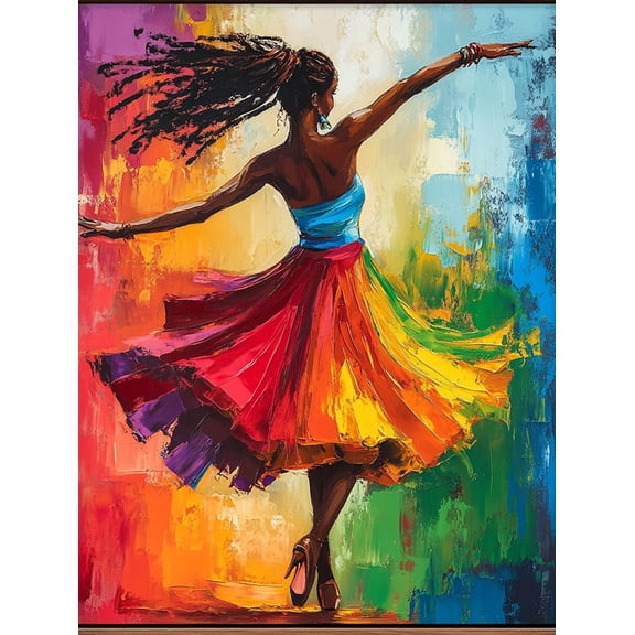 Rainbow Dress Woman Canvas PaintingSuitable for Living RoomOfficeDining RoomHallway Decoration