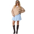 thumbnail image 5 of JWD Skirt for Women Boho High Waisted Ruffled Cute Casual Dressy Mini The Four Seasons Going Out Bloomer Skater Outfit Sky Blue XL, 5 of 10