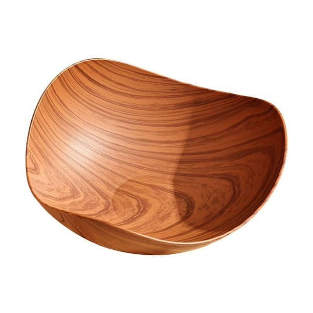 Plato de frutas secas de imitación de madera, decorativo, rústico, bandeja para servir frutas, aperitivos, pasteles, decoración de mesa para el hogar. Marrón claro