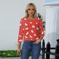 thumbnail image 2 of HAVUITYY Easter Printed Women's Sweaters, 3/53 Sleeve Crew Neck Womens Tops, Spring Going Out Easter Shirts for Women Wear & Gifts, 2 of 5