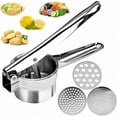 thumbnail image 1 of Potato Ricer Manual Potato Masher Stainless Steel Potato Press Potato Ricer Potato Press Discs, 1 of 5