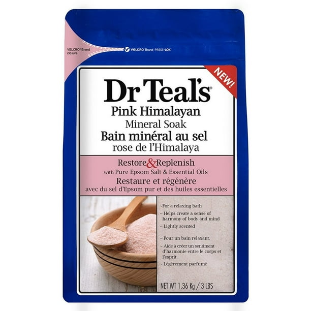 Dr Teal S Restore Replenish Pure Epsom Salt Essential Oils Pink Himalayan 48 Oz Pack Of 3 Walmart Com