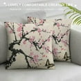 thumbnail image 3 of Nawypu  Throw Floral Pillow Cover Spring Sakura Cherry Blossom Butterflies in Traditional Japanese Flower Decorative Throw Pillow Cushion Case for Home Couch Living Room Bed Sofa Car, 3 of 5