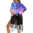 thumbnail image 5 of HELLHERO Quick Dry Summer Beach Cover Ups for Summer Vacation Polyester Comfortable Long Kimono Swimsuit Cover Up Music Note Cityscape, 5 of 6