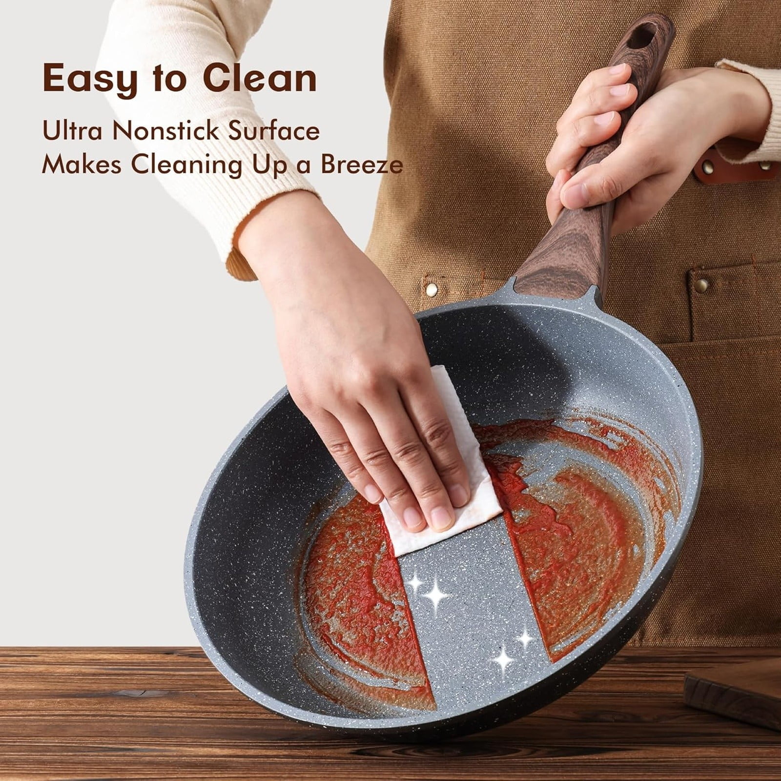 Ongmies Frying Pan, Non Stick Frying Pans, Home Multi Functional Non Stick Pan: Perfect for Steaks Pancakes and Breakfast Compatible with Induction Cookers and Stoves