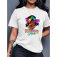 thumbnail image 1 of Camiseta Ligera de verano para mujerTriangle Sunset Coconut Tree Beautiful Woman Printed Casual Fashion Top with Round Neck Short Sleeve T-Shirt for Black LadiesFather's Day, Mother's Day, New Year,, 1 of 5