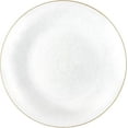 thumbnail image 1 of EcoQuality 10" inch Round Hammered Translucent White Plastic Dinner Plates with Gold Rim - China Like Party Plates, Heavy Duty Large Disposable Charger Salad Plate Weddings, Serveware (70 Pack), 1 of 5