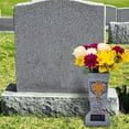 thumbnail image 2 of emetery Grave Vase with LED Solar light, Fresh/Artificial Flowers Headstones Vases with Spikes,  Gravestone Decor Memorial Gifts for Loss of Loved One, 2 of 6