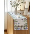 thumbnail image 5 of Table Runner 72 Inches Long for Kitchen Dining, Spring Purple Flowers Dresser Scarf Farmhouse, Dining Table Decorations for Wedding/Parties, Farmhouse Leaves Fences Watercolor 14 x 72 In, 5 of 8