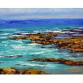 thumbnail image 2 of Gercken, Graham 31x26 Gold Ornate Wood Framed with Double Matting Museum Art Print Titled - Rocks and Surf, 2 of 4