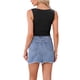 thumbnail image 3 of INSPIRAR CHIC Top Corto de Mujer Hilos Metálicos Color Sólido Cuello Barco Sin Mangas Talla S Negro, 3 of 6