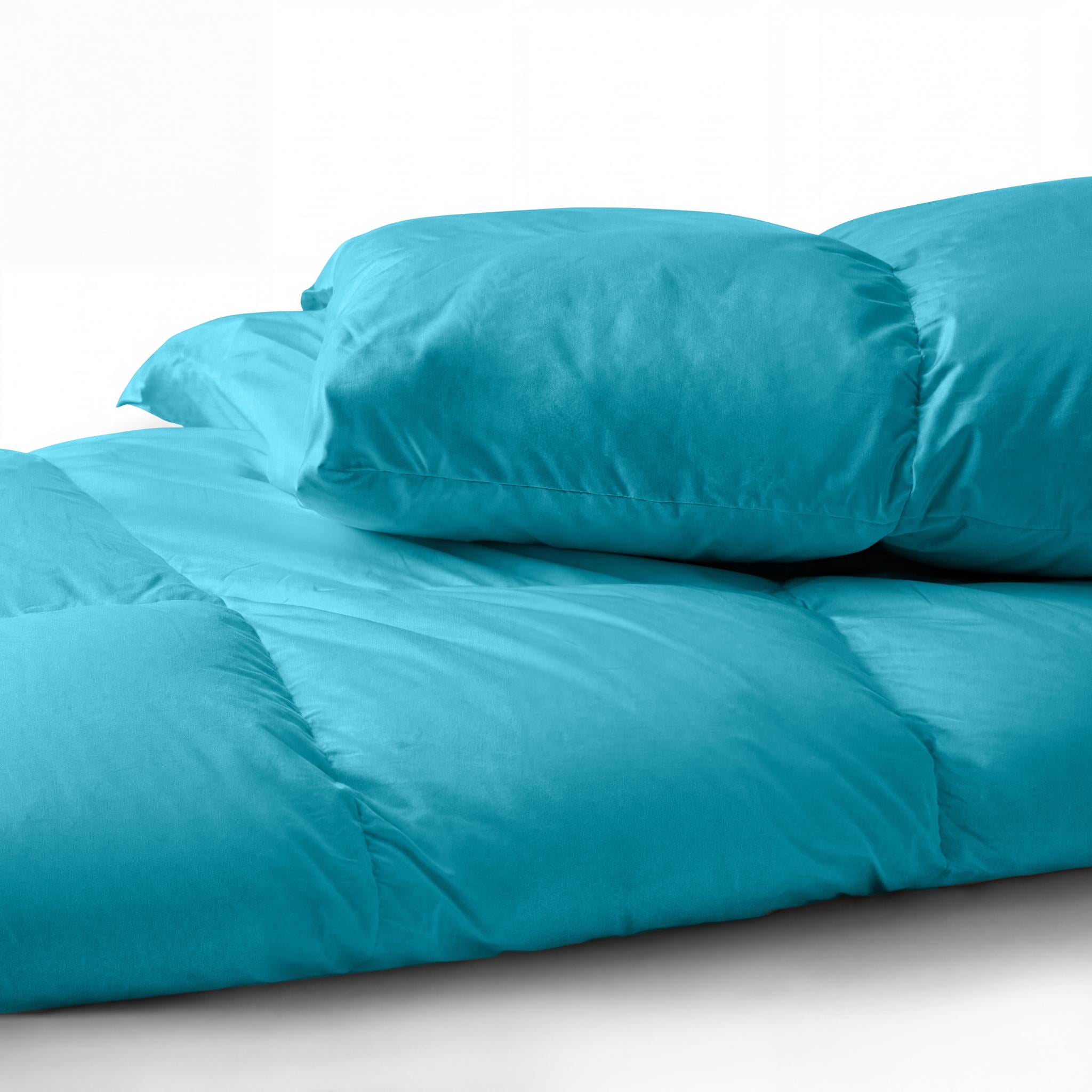 Superior Solid Comforter Down Alternative Bedding, King, Winter Blue