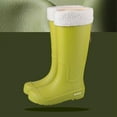 thumbnail image 4 of Viluyesy Womens High Calf Rain Boots, Anti-Slip Fleece Warm Waterproof Multi-Functional Outdoor Rubber Shoes Green US7, 4 of 5