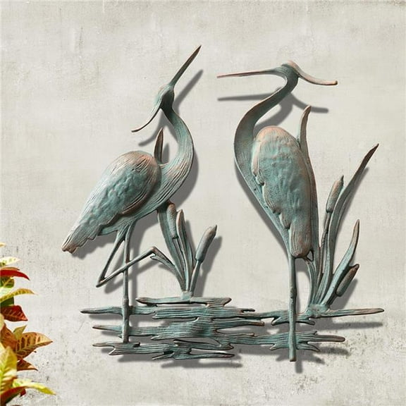 SPI Home Double Heron Garden Wall Plaque 26 X 25 inches