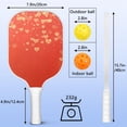 thumbnail image 4 of Pickleball Paddles Set Of 2, Fiberglass Surface, Love Romantic Valentine Print, 4 Balls & Bag, 4 of 5