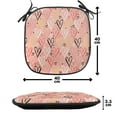 thumbnail image 4 of Coral Chair Seating Cushion Set of 12, Scribbled Little and Big Different Size Heart Forms Love Valentines Mothers Day Theme, Seat Pads for Office with Anti-slip Backing, 16"x16", Coral, by Ambesonne, 4 of 7