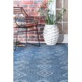 thumbnail image 4 of nuLOOM Sierra Moroccan Diamond Outdoor Area Rug, 7' 6" Square, Blue, 4 of 4