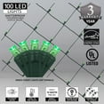 thumbnail image 3 of Wintergreen Lighting Green Net Lights LED Mesh Lights Christmas String Lights, 4' x 6', 100 Lights - Green Wire, 3 of 5