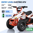 thumbnail image 5 of IVFJFV Electric 4 Wheeler with Dual Speed 10-15MPH, 12AH Battery,36V High Power Off-Road Four Wheeler with 500W Motor,Front & Rear Shock Absorbers, Disc Brake, LED Headlight, Safety Flag,Orange, 5 of 8