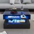 thumbnail image 2 of Table basse relevable Noble House avec éclairage DEL brillant, noir, 2 of 8