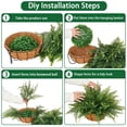thumbnail image 6 of Artificial Hanging Fern Plants, Outdoor Fake Ferns in Iron Planter, Wall Garden Decoration, Fake Hanging Basket for Home Porch Patio, 6 of 9